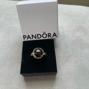 Pandora 14k retired ring black stone size 9